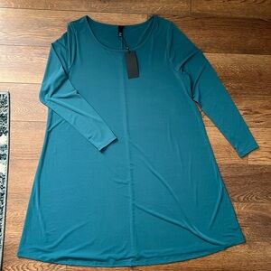 NWT Lane Bryant - 6th & LN - 14/16 Teal, A-Line, Knee Length Dress, 7/8 Sleeve